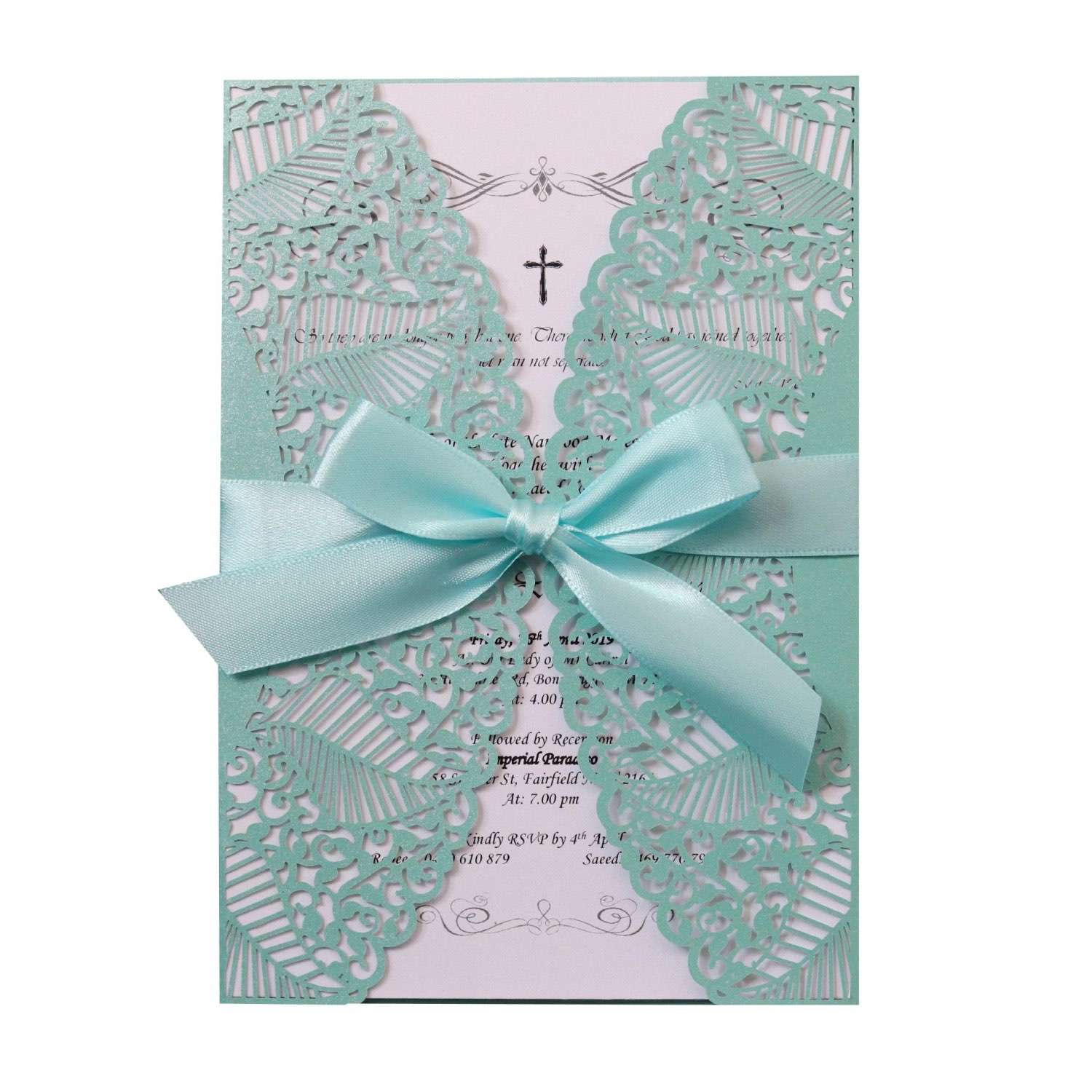White Holiday Card Wedding Invitation Card Laser-hollowed Design 